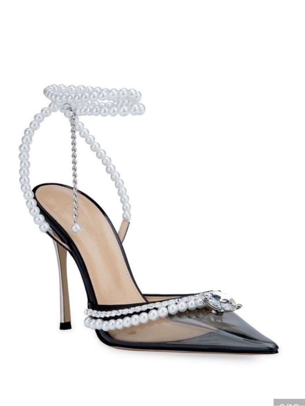 Mach & Mach BLACK PVC PEARLS AND DIAMOND HEELS‼️